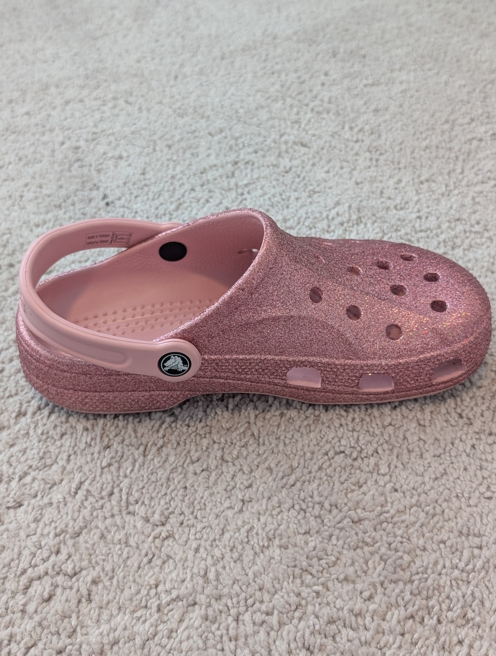 Crocs Baya Pink Glitter Clogs US Women's 7 or Men's 5 Sparkle Barbie Classic - Picture 9 of 13